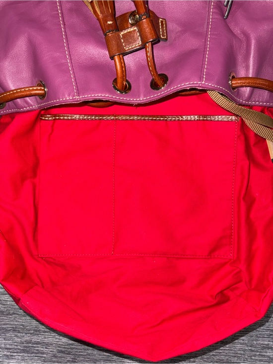 Dooney & Bourke Magenta Wexford Large Backpack with Brown Trim main image 13